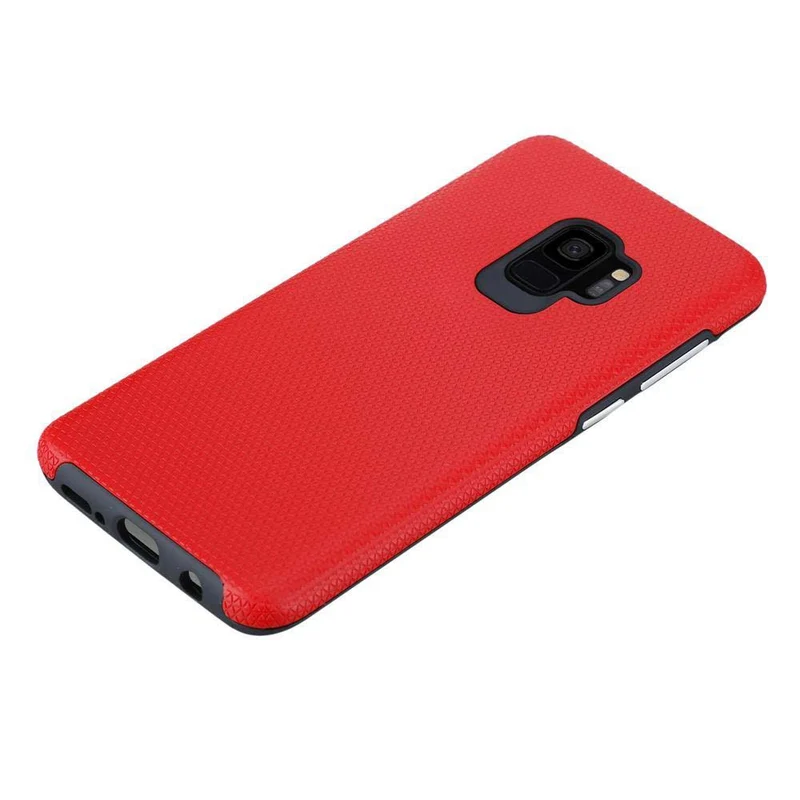 Cadorabo Hülle kompatibel mit Samsung Galaxy S9 Outdoor Hybrid Schutzhülle mit extra Grip Anti Rutsch Oberfläche im Triangle Design aus Silikon und Kunststoff