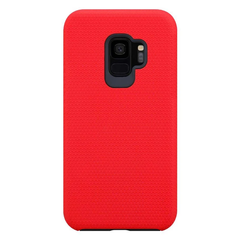 Cadorabo Hülle kompatibel mit Samsung Galaxy S9 Outdoor Hybrid Schutzhülle mit extra Grip Anti Rutsch Oberfläche im Triangle Design aus Silikon und Kunststoff