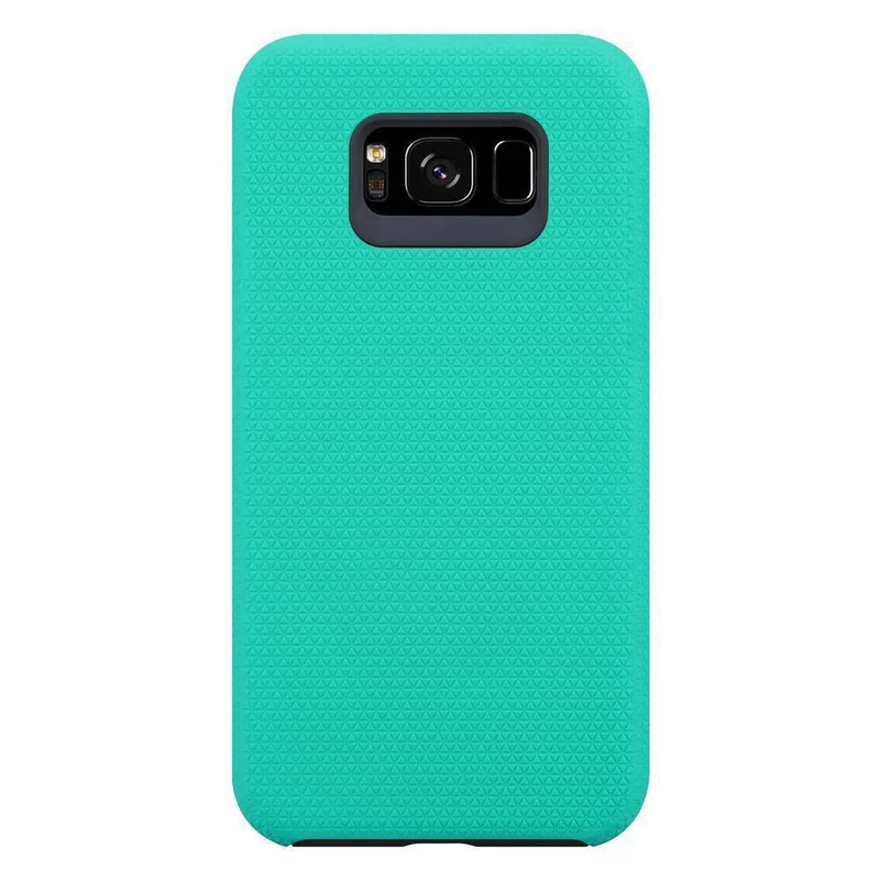 Cadorabo Hülle kompatibel mit Samsung Galaxy S8 PLUS Outdoor Hybrid Schutzhülle mit extra Grip Anti Rutsch Oberfläche im Triangle Design aus Silikon und Kunststoff