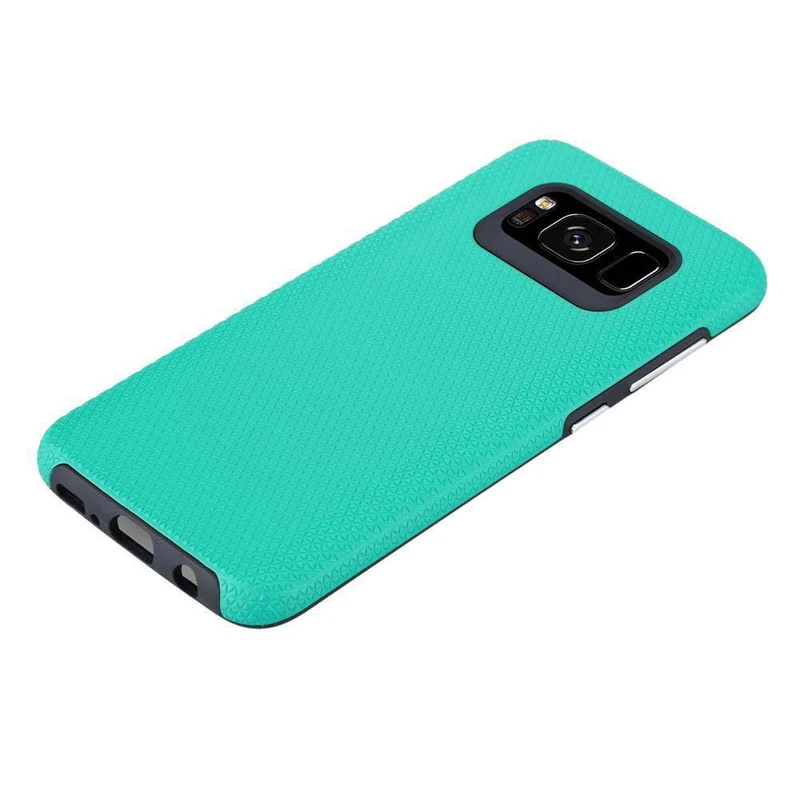 Cadorabo Hülle kompatibel mit Samsung Galaxy S8 PLUS Outdoor Hybrid Schutzhülle mit extra Grip Anti Rutsch Oberfläche im Triangle Design aus Silikon und Kunststoff