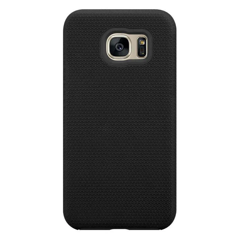 Cadorabo Hülle kompatibel mit Samsung Galaxy S7 EDGE Outdoor Hybrid Schutzhülle mit extra Grip Anti Rutsch Oberfläche im Triangle Design aus Silikon und Kunststoff