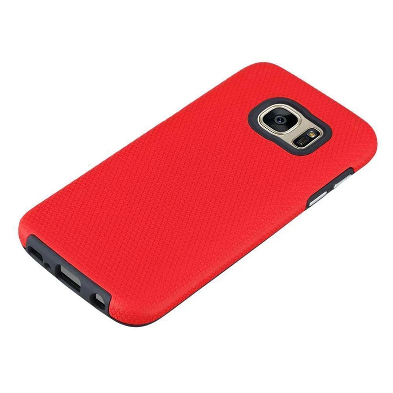 Cadorabo Hülle kompatibel mit Samsung Galaxy S7 EDGE Outdoor Hybrid Schutzhülle mit extra Grip Anti Rutsch Oberfläche im Triangle Design aus Silikon und Kunststoff