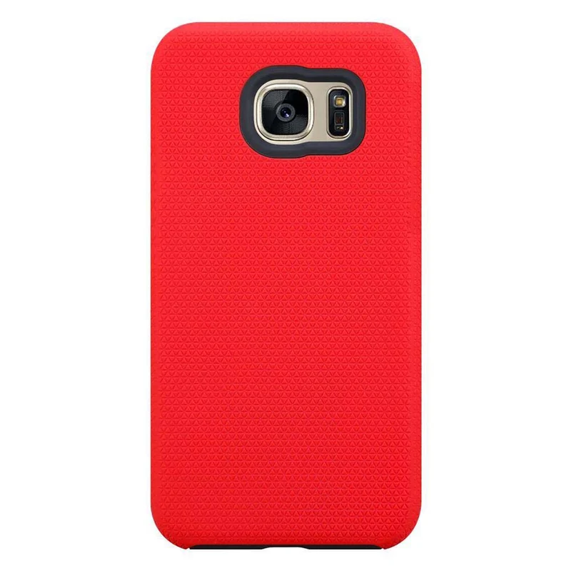 Cadorabo Hülle kompatibel mit Samsung Galaxy S7 EDGE Outdoor Hybrid Schutzhülle mit extra Grip Anti Rutsch Oberfläche im Triangle Design aus Silikon und Kunststoff