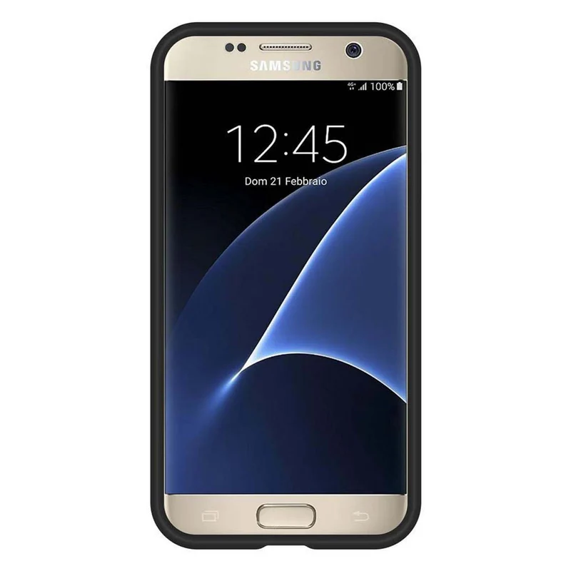 Cadorabo Hülle kompatibel mit Samsung Galaxy S7 Outdoor Hybrid Schutzhülle mit extra Grip Anti Rutsch Oberfläche im Triangle Design aus Silikon und Kunststoff
