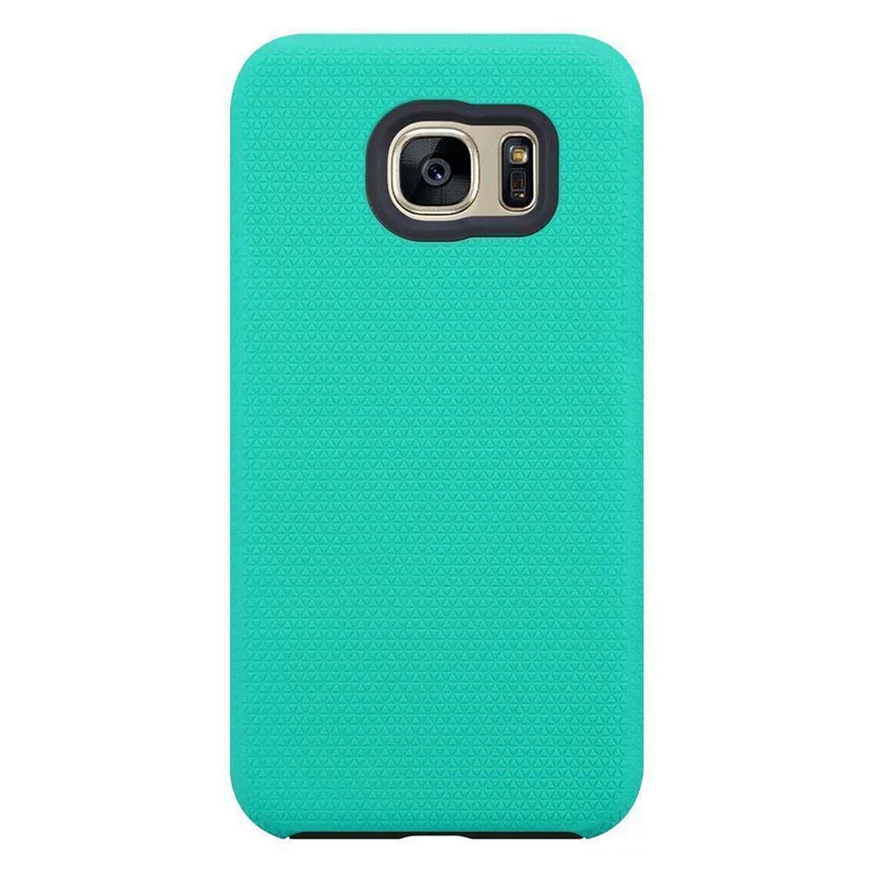 Cadorabo Hülle kompatibel mit Samsung Galaxy S7 Outdoor Hybrid Schutzhülle mit extra Grip Anti Rutsch Oberfläche im Triangle Design aus Silikon und Kunststoff