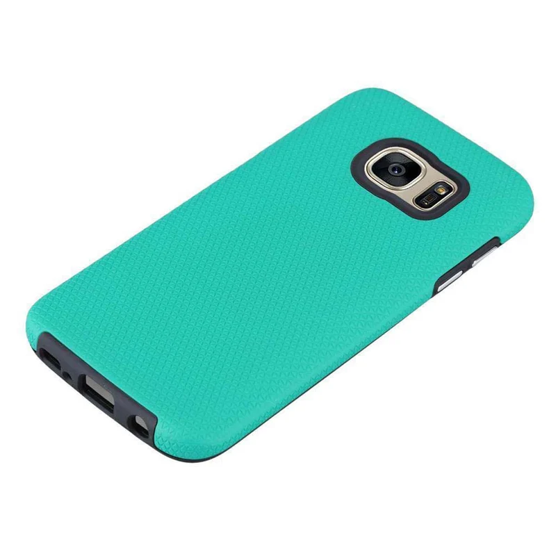 Cadorabo Hülle kompatibel mit Samsung Galaxy S7 Outdoor Hybrid Schutzhülle mit extra Grip Anti Rutsch Oberfläche im Triangle Design aus Silikon und Kunststoff