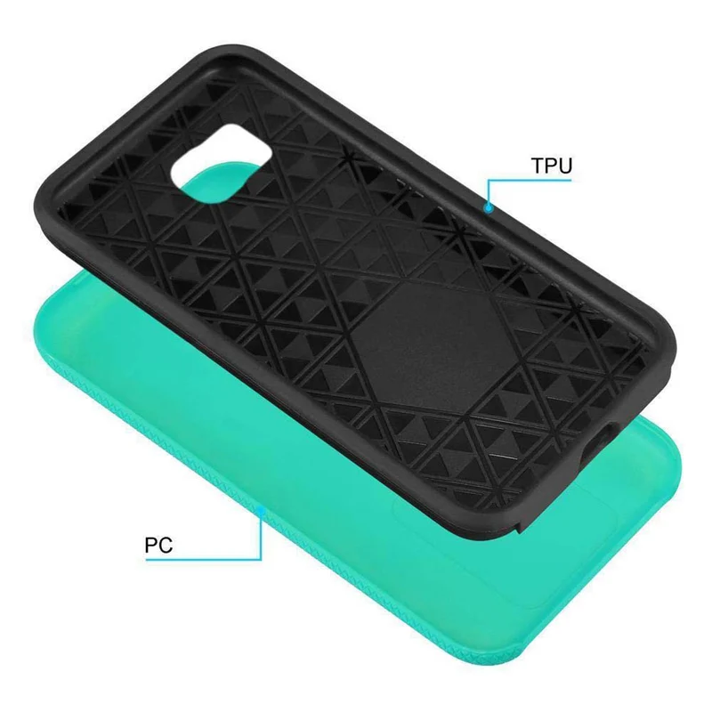 Cadorabo Hülle kompatibel mit Samsung Galaxy S7 Outdoor Hybrid Schutzhülle mit extra Grip Anti Rutsch Oberfläche im Triangle Design aus Silikon und Kunststoff