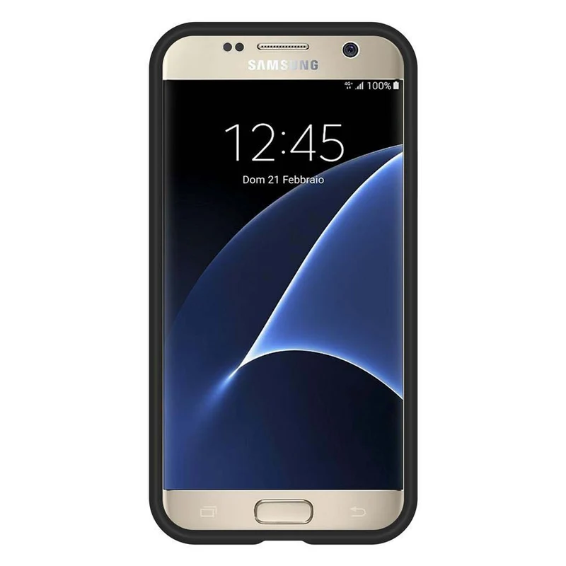 Cadorabo Hülle kompatibel mit Samsung Galaxy S7 Outdoor Hybrid Schutzhülle mit extra Grip Anti Rutsch Oberfläche im Triangle Design aus Silikon und Kunststoff