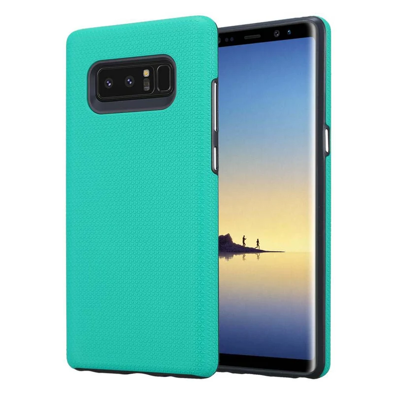 Cadorabo Hülle kompatibel mit Samsung Galaxy NOTE 8 Outdoor Hybrid Schutzhülle mit extra Grip Anti Rutsch Oberfläche im Triangle Design aus Silikon und Kunststoff