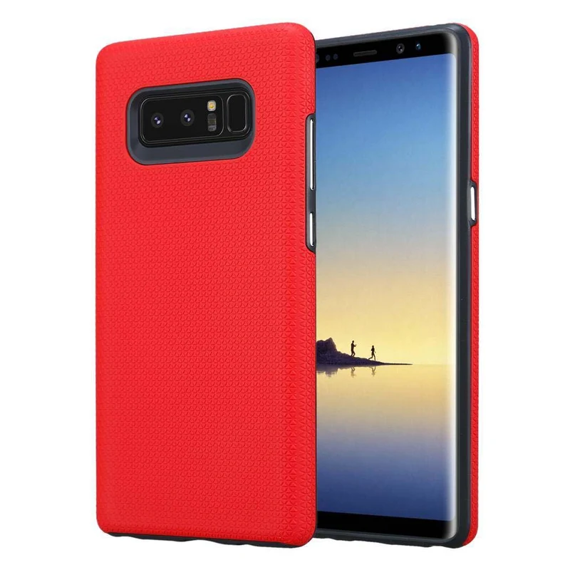 Cadorabo Hülle kompatibel mit Samsung Galaxy NOTE 8 Outdoor Hybrid Schutzhülle mit extra Grip Anti Rutsch Oberfläche im Triangle Design aus Silikon und Kunststoff