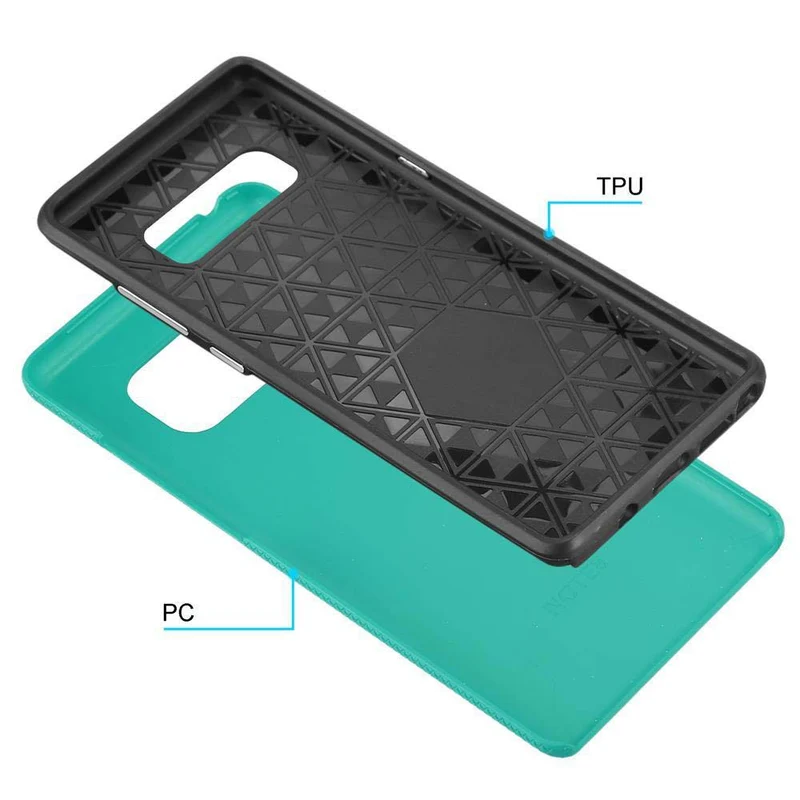 Cadorabo Hülle kompatibel mit Samsung Galaxy NOTE 8 Outdoor Hybrid Schutzhülle mit extra Grip Anti Rutsch Oberfläche im Triangle Design aus Silikon und Kunststoff