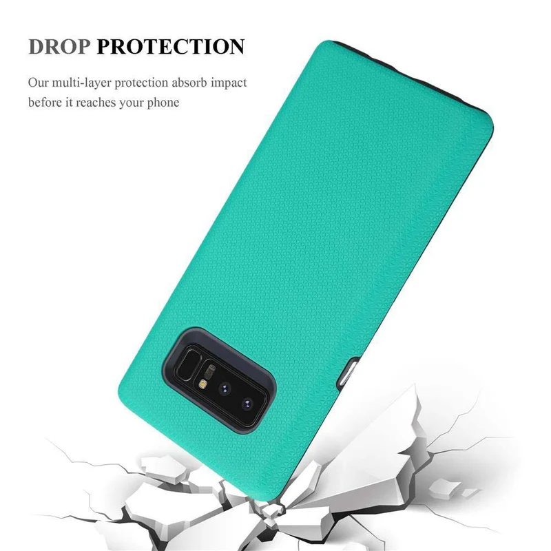Cadorabo Hülle kompatibel mit Samsung Galaxy NOTE 8 Outdoor Hybrid Schutzhülle mit extra Grip Anti Rutsch Oberfläche im Triangle Design aus Silikon und Kunststoff