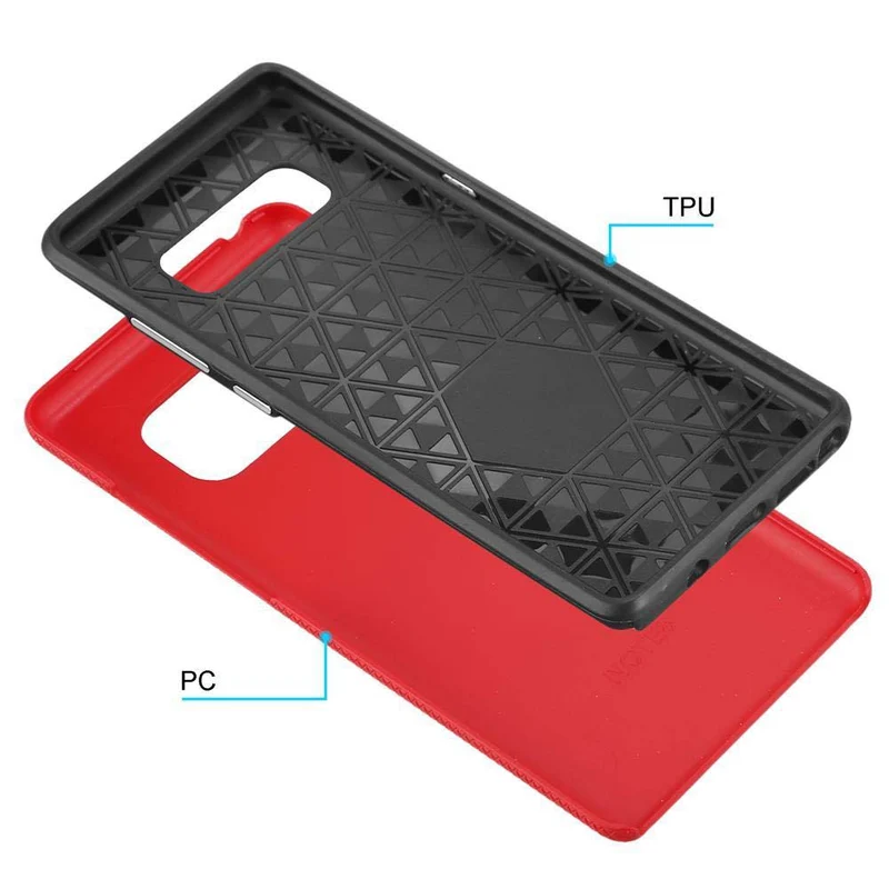 Cadorabo Hülle kompatibel mit Samsung Galaxy NOTE 8 Outdoor Hybrid Schutzhülle mit extra Grip Anti Rutsch Oberfläche im Triangle Design aus Silikon und Kunststoff