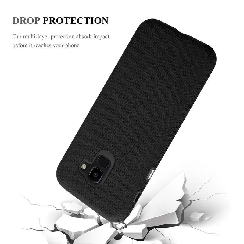 Cadorabo Hülle kompatibel mit Samsung Galaxy J7 2017 / J7 PRO Outdoor Hybrid Schutzhülle mit extra Grip Anti Rutsch Oberfläche im Triangle Design aus Silikon und Kunststoff