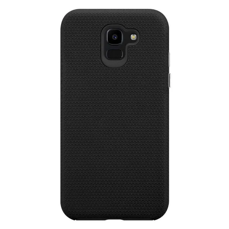 Cadorabo Hülle kompatibel mit Samsung Galaxy J6 2018 Outdoor Hybrid Schutzhülle mit extra Grip Anti Rutsch Oberfläche im Triangle Design aus Silikon und Kunststoff