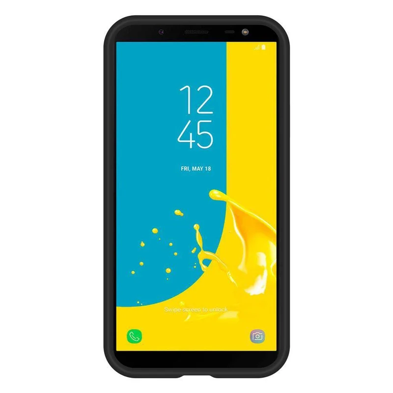Cadorabo Hülle kompatibel mit Samsung Galaxy J6 2018 Outdoor Hybrid Schutzhülle mit extra Grip Anti Rutsch Oberfläche im Triangle Design aus Silikon und Kunststoff