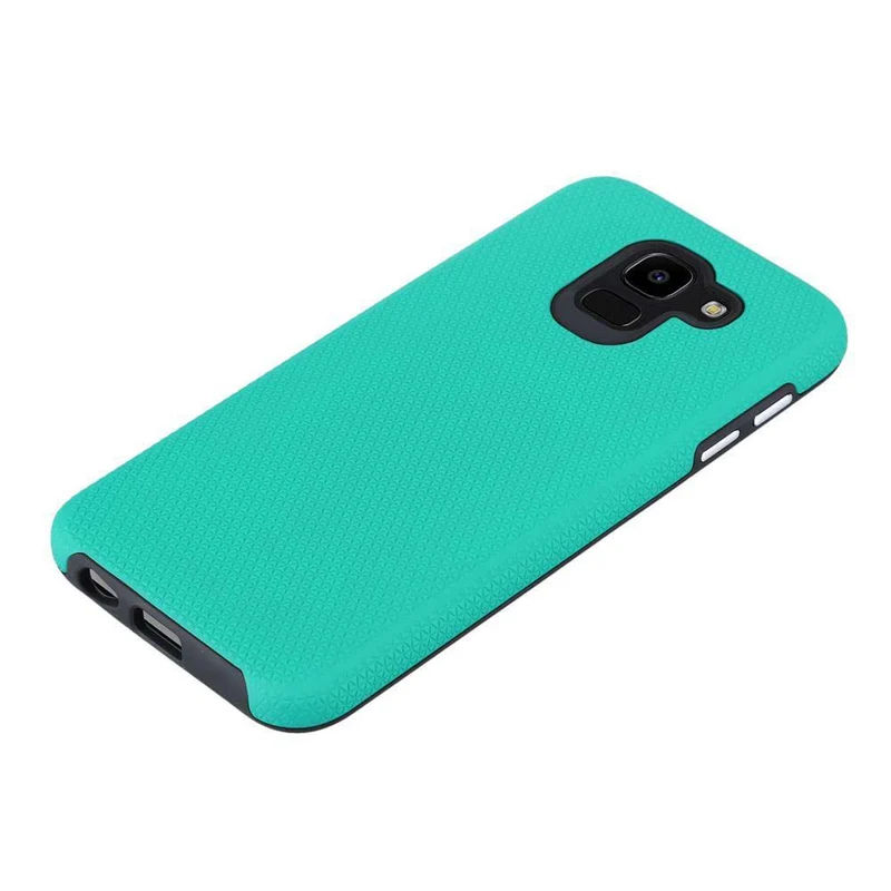Cadorabo Hülle kompatibel mit Samsung Galaxy J6 2018 Outdoor Hybrid Schutzhülle mit extra Grip Anti Rutsch Oberfläche im Triangle Design aus Silikon und Kunststoff