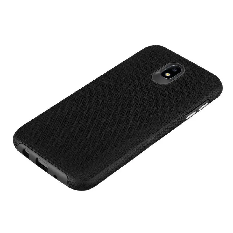 Cadorabo Hülle kompatibel mit Samsung Galaxy J5 2017 / J5 PRO Outdoor Hybrid Schutzhülle mit extra Grip Anti Rutsch Oberfläche im Triangle Design aus Silikon und Kunststoff