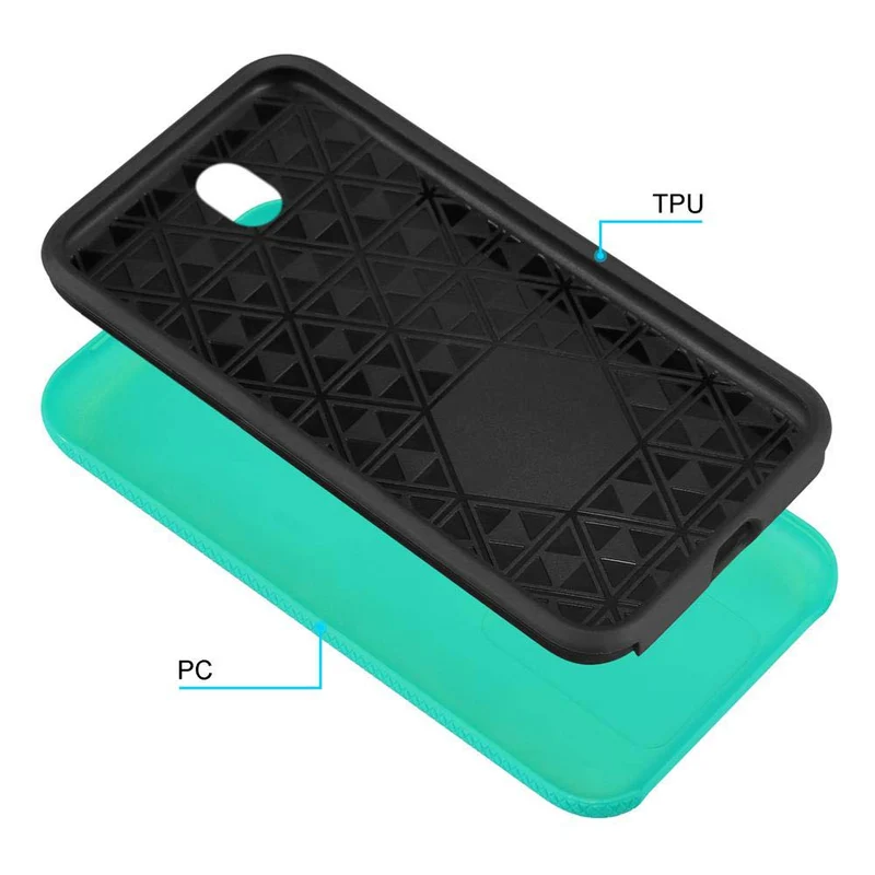 Cadorabo Hülle kompatibel mit Samsung Galaxy J5 2017 / J5 PRO Outdoor Hybrid Schutzhülle mit extra Grip Anti Rutsch Oberfläche im Triangle Design aus Silikon und Kunststoff