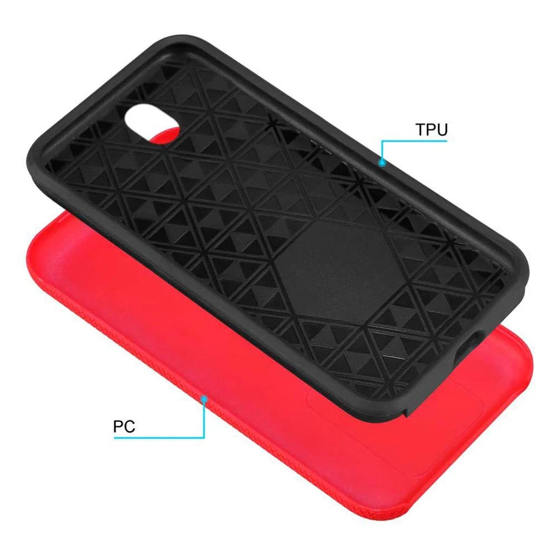 Cadorabo Hülle kompatibel mit Samsung Galaxy J5 2017 / J5 PRO Outdoor Hybrid Schutzhülle mit extra Grip Anti Rutsch Oberfläche im Triangle Design aus Silikon und Kunststoff