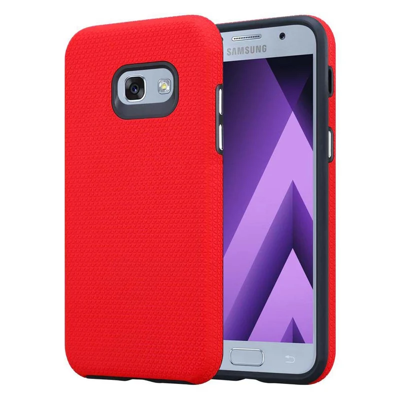 Cadorabo Hülle kompatibel mit Samsung Galaxy A5 2017 Outdoor Hybrid Schutzhülle mit extra Grip Anti Rutsch Oberfläche im Triangle Design aus Silikon und Kunststoff