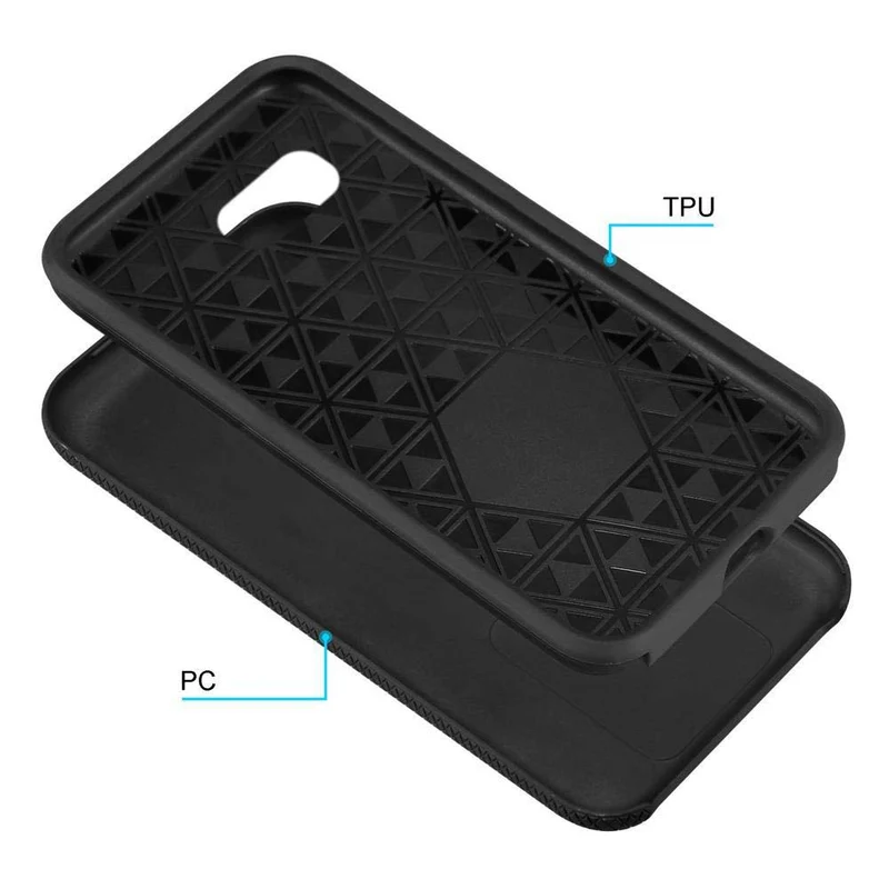 Cadorabo Hülle kompatibel mit Samsung Galaxy A5 2017 Outdoor Hybrid Schutzhülle mit extra Grip Anti Rutsch Oberfläche im Triangle Design aus Silikon und Kunststoff