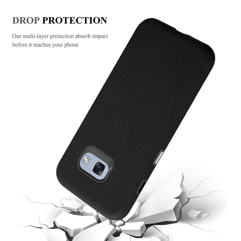 Cadorabo Hülle kompatibel mit Samsung Galaxy A5 2017 Outdoor Hybrid Schutzhülle mit extra Grip Anti Rutsch Oberfläche im Triangle Design aus Silikon und Kunststoff