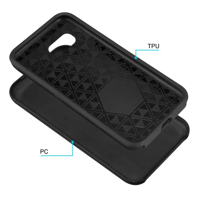 Cadorabo Hülle kompatibel mit Samsung Galaxy A3 2017 Outdoor Hybrid Schutzhülle mit extra Grip Anti Rutsch Oberfläche im Triangle Design aus Silikon und Kunststoff