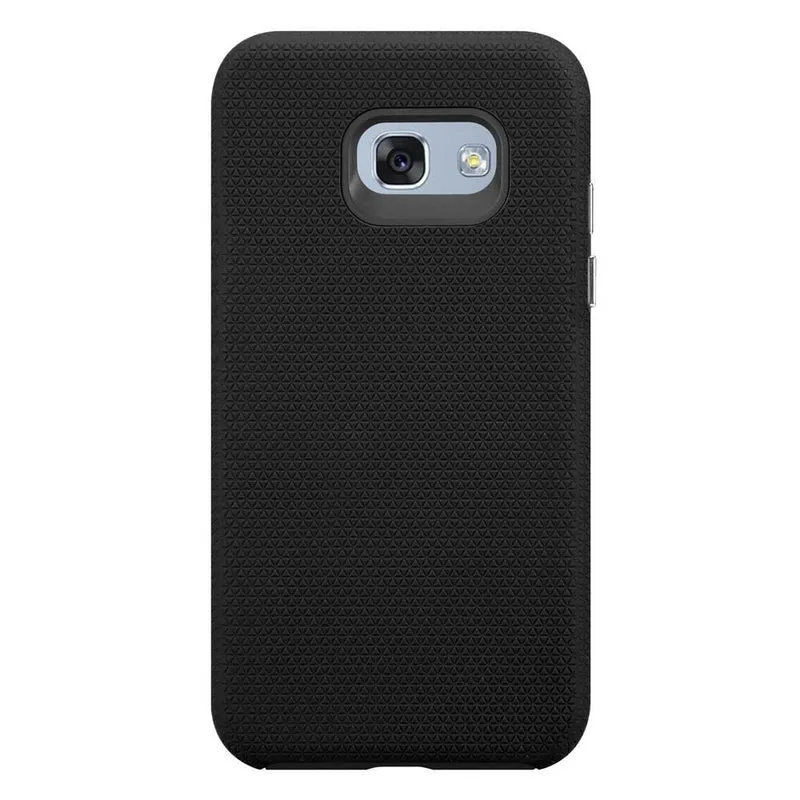 Cadorabo Hülle kompatibel mit Samsung Galaxy A3 2017 Outdoor Hybrid Schutzhülle mit extra Grip Anti Rutsch Oberfläche im Triangle Design aus Silikon und Kunststoff