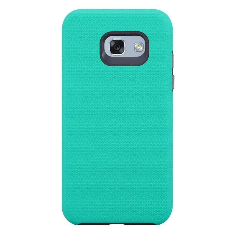 Cadorabo Hülle kompatibel mit Samsung Galaxy A3 2017 Outdoor Hybrid Schutzhülle mit extra Grip Anti Rutsch Oberfläche im Triangle Design aus Silikon und Kunststoff