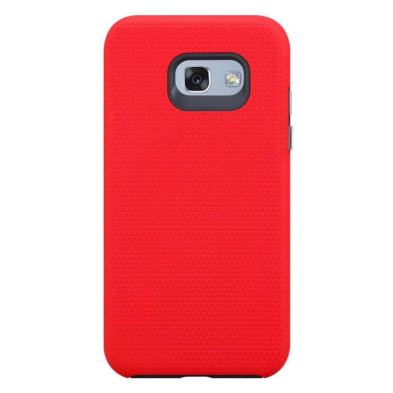 Cadorabo Hülle kompatibel mit Samsung Galaxy A3 2017 Outdoor Hybrid Schutzhülle mit extra Grip Anti Rutsch Oberfläche im Triangle Design aus Silikon und Kunststoff