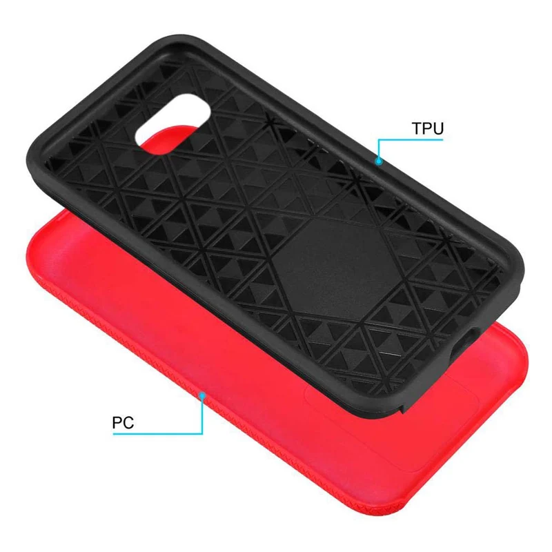 Cadorabo Hülle kompatibel mit Samsung Galaxy A3 2017 Outdoor Hybrid Schutzhülle mit extra Grip Anti Rutsch Oberfläche im Triangle Design aus Silikon und Kunststoff