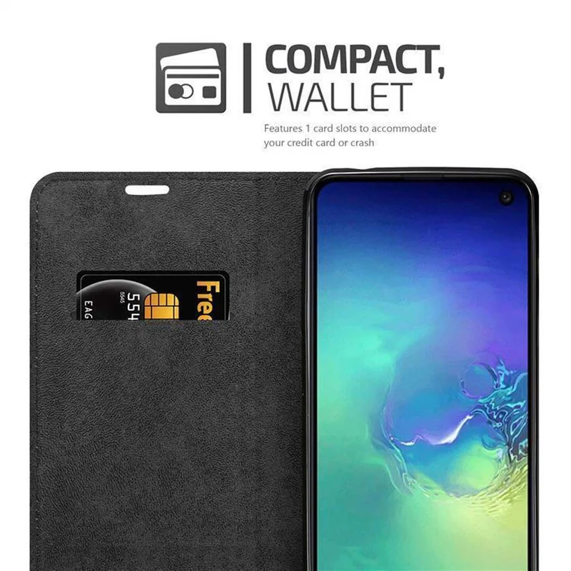 Cadorabo Hülle kompatibel mit Samsung Galaxy S10e Schutzhülle mit Magnetverschluss, Standfunktion und Kartenfach