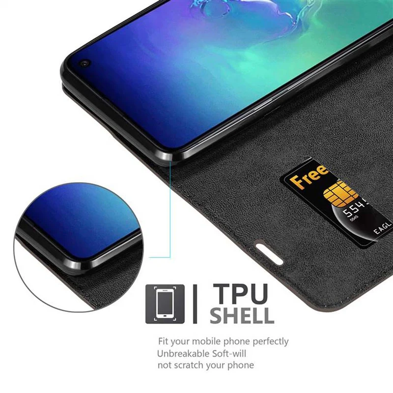 Cadorabo Hülle kompatibel mit Samsung Galaxy S10e Schutzhülle mit Magnetverschluss, Standfunktion und Kartenfach