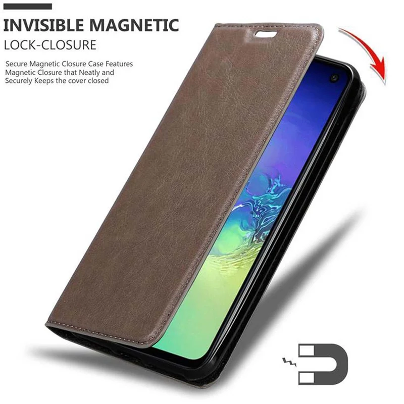 Cadorabo Hülle kompatibel mit Samsung Galaxy S10e Schutzhülle mit Magnetverschluss, Standfunktion und Kartenfach