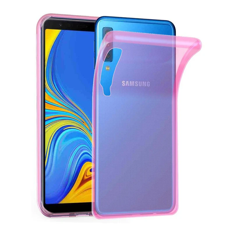 Cadorabo Hülle kompatibel mit Samsung Galaxy A7 2018 Schutzhülle aus flexiblem TPU Silikon