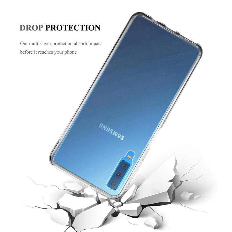 Cadorabo Hülle kompatibel mit Samsung Galaxy A7 2018 Schutzhülle aus flexiblem TPU Silikon