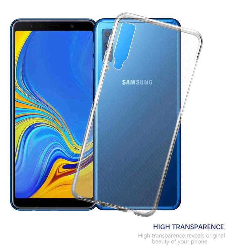 Cadorabo Hülle kompatibel mit Samsung Galaxy A7 2018 Schutzhülle aus flexiblem TPU Silikon