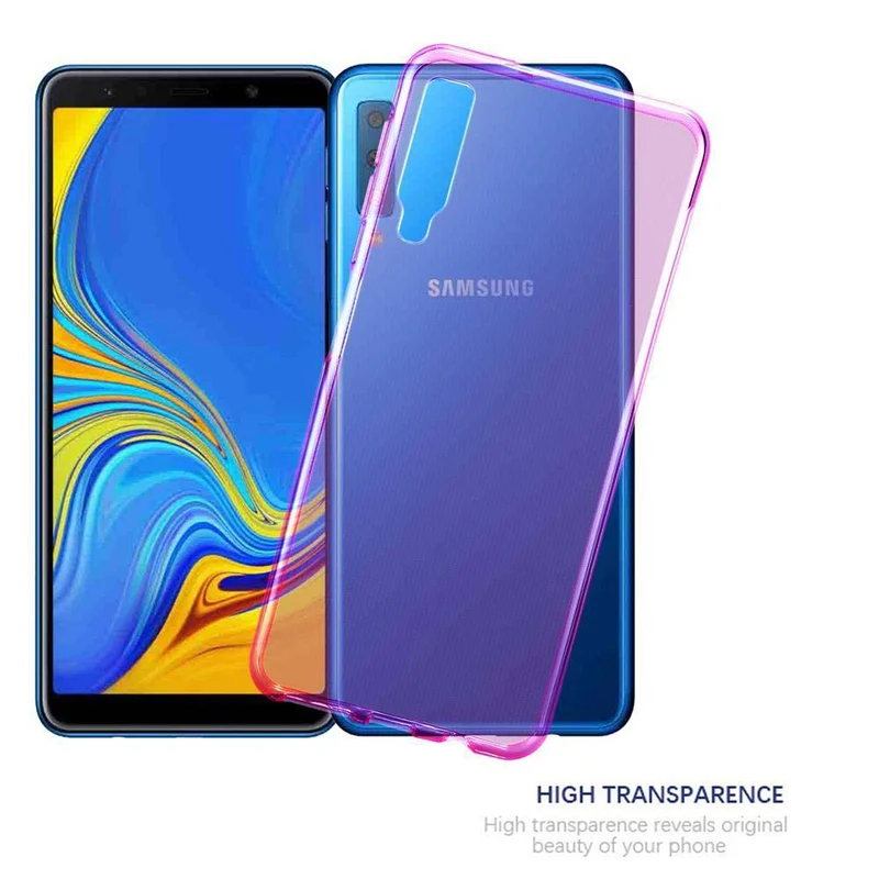 Cadorabo Hülle kompatibel mit Samsung Galaxy A7 2018 Schutzhülle aus flexiblem TPU Silikon