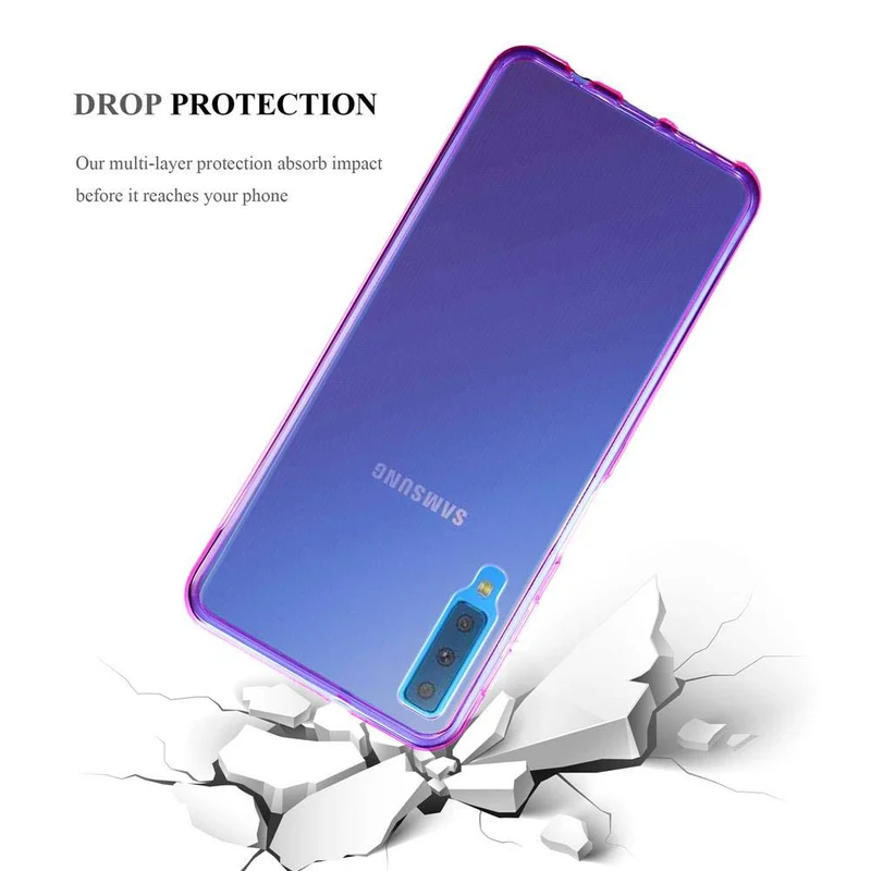 Cadorabo Hülle kompatibel mit Samsung Galaxy A7 2018 Schutzhülle aus flexiblem TPU Silikon