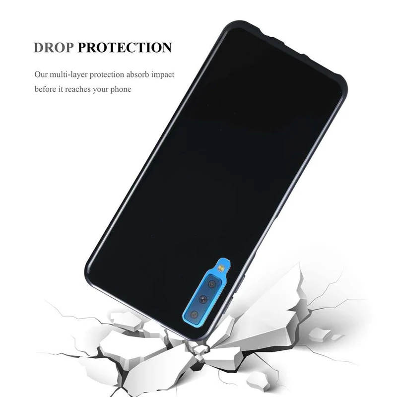 Cadorabo Hülle kompatibel mit Samsung Galaxy A7 2018 Schutzhülle aus flexiblem TPU Silikon