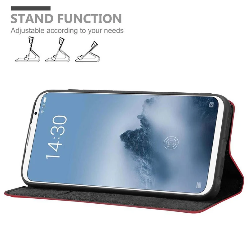 Cadorabo Hülle kompatibel mit MEIZU 16 Schutzhülle mit Magnetverschluss, Standfunktion und Kartenfach