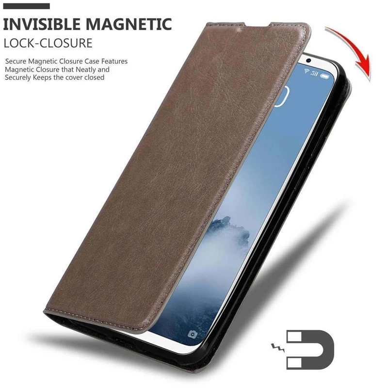 Cadorabo Hülle kompatibel mit MEIZU 16 Schutzhülle mit Magnetverschluss, Standfunktion und Kartenfach