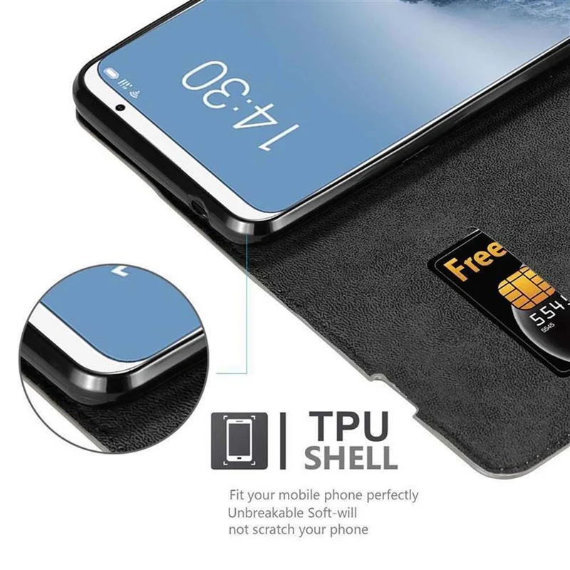 Cadorabo Hülle kompatibel mit MEIZU 16 Schutzhülle mit Magnetverschluss, Standfunktion und Kartenfach