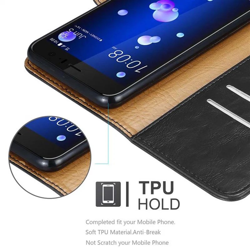 Cadorabo Hülle kompatibel mit HTC OCEAN / U11 Schutzhülle mit Magnetverschluss, Standfunktion und Kartenfach