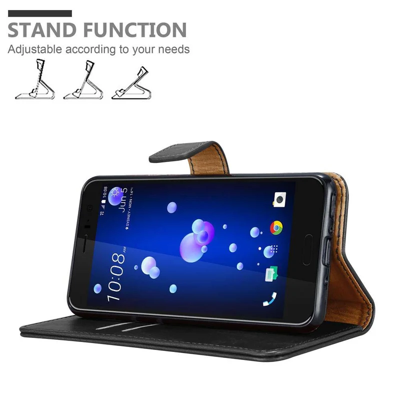 Cadorabo Hülle kompatibel mit HTC OCEAN / U11 Schutzhülle mit Magnetverschluss, Standfunktion und Kartenfach
