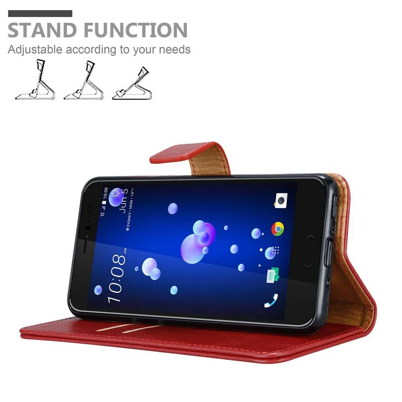 Cadorabo Hülle kompatibel mit HTC OCEAN / U11 Schutzhülle mit Magnetverschluss, Standfunktion und Kartenfach