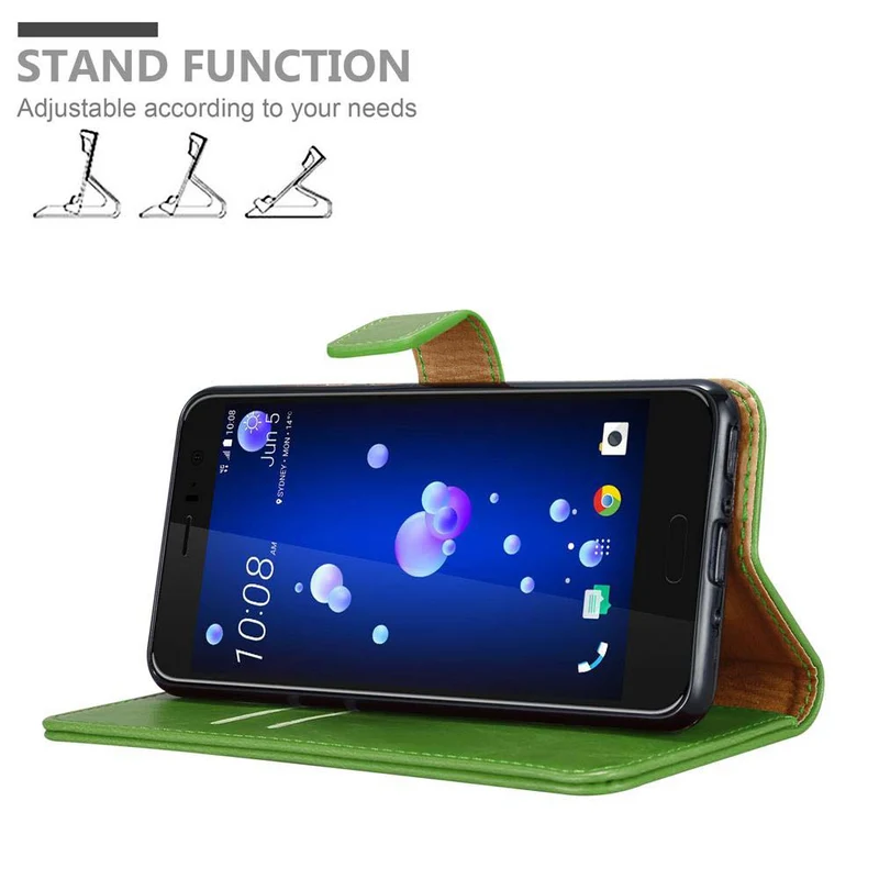 Cadorabo Hülle kompatibel mit HTC OCEAN / U11 Schutzhülle mit Magnetverschluss, Standfunktion und Kartenfach