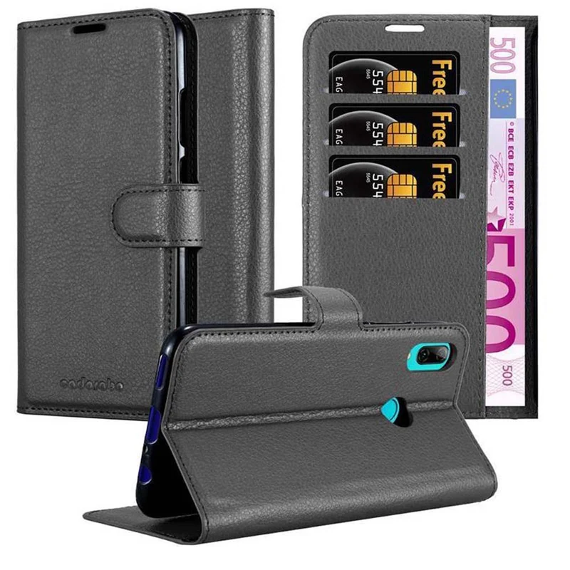 Cadorabo Hülle kompatibel mit Honor 10 LITE / Huawei P SMART 2019 Schutzhülle mit Magnetverschluss, Standfunktion und Kartenfach