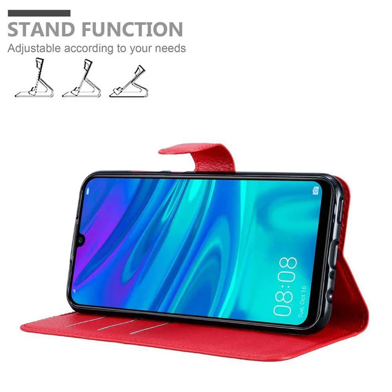 Cadorabo Hülle kompatibel mit Honor 10 LITE / Huawei P SMART 2019 Schutzhülle mit Magnetverschluss, Standfunktion und Kartenfach